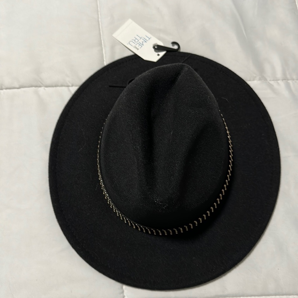 NWT Black Hat with Jewel Details